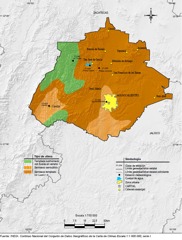 Mapa Clima Aguascalientes