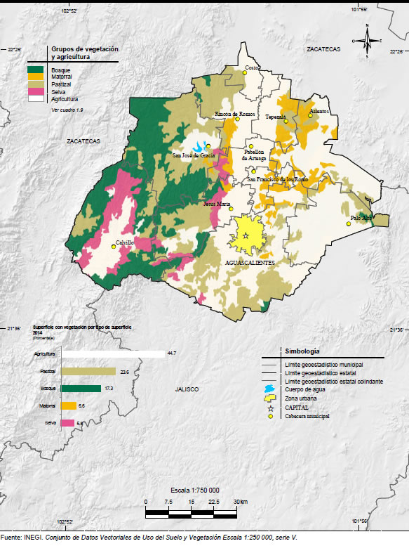 Mapa Vegetacion Aguascalientes