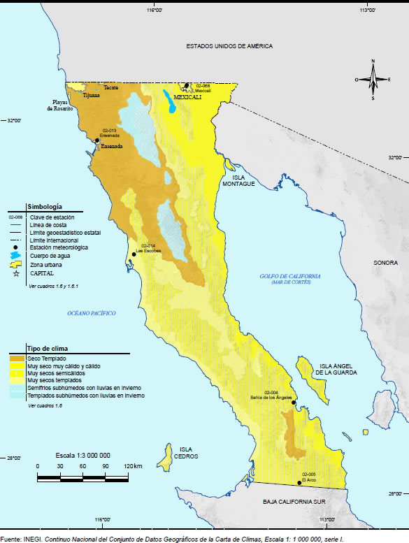 Mapa Clima Baja California