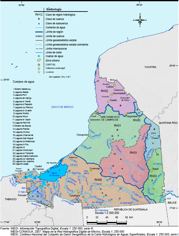Mapa Hidrografía Campeche