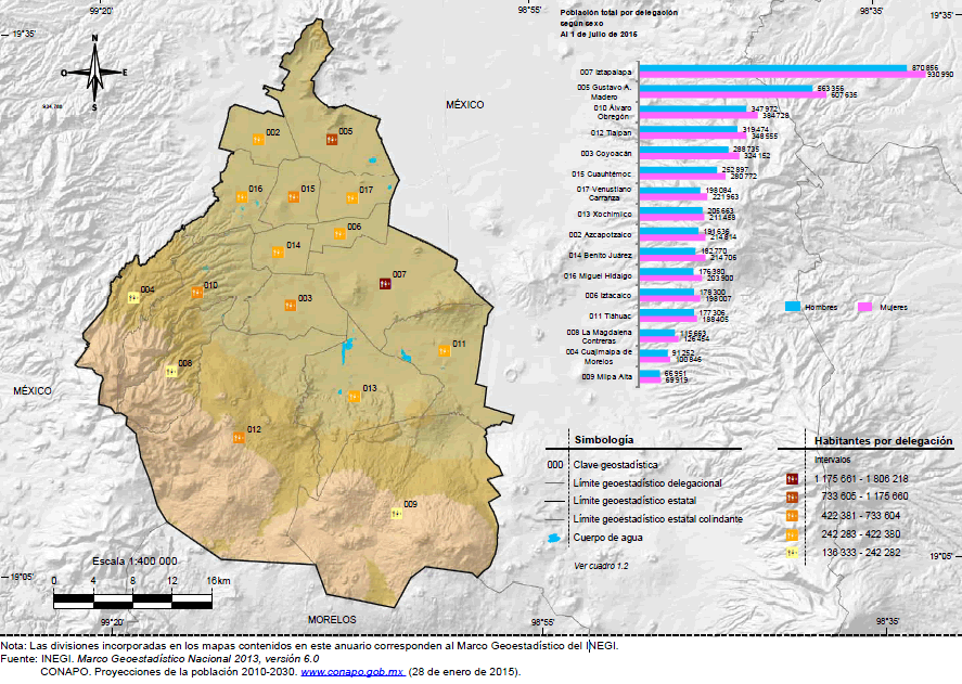 Mapa Población Ciudad de México