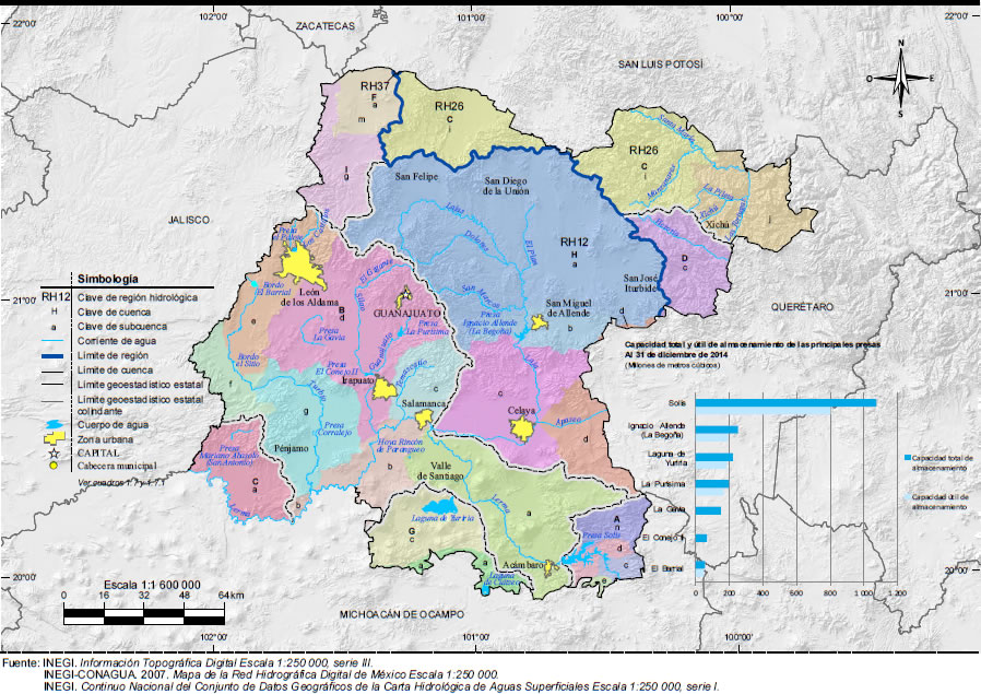 Mapa Hidrografía Guanajuato