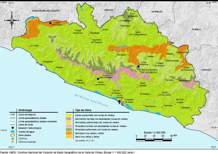 Mapa Clima Guerrero