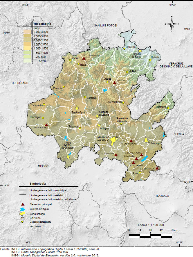 Mapa Orografía Hidalgo