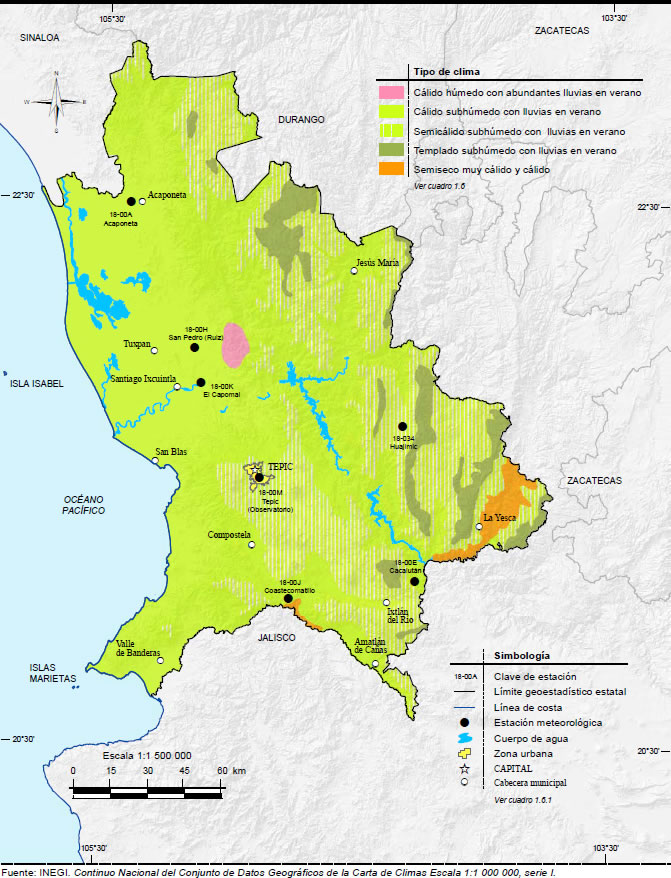 Mapa Clima Nayarit