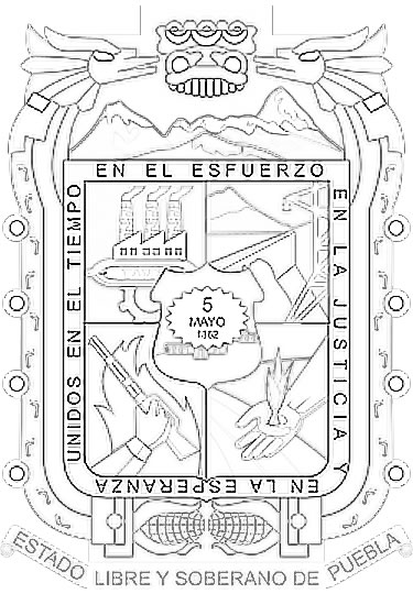 Escudo de Puebla para colorear Escudo Estado Puebla para colorear