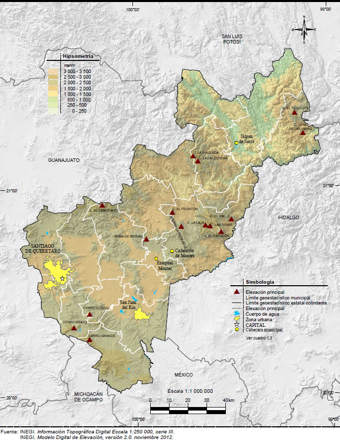 Mapa Orografía Querétaro