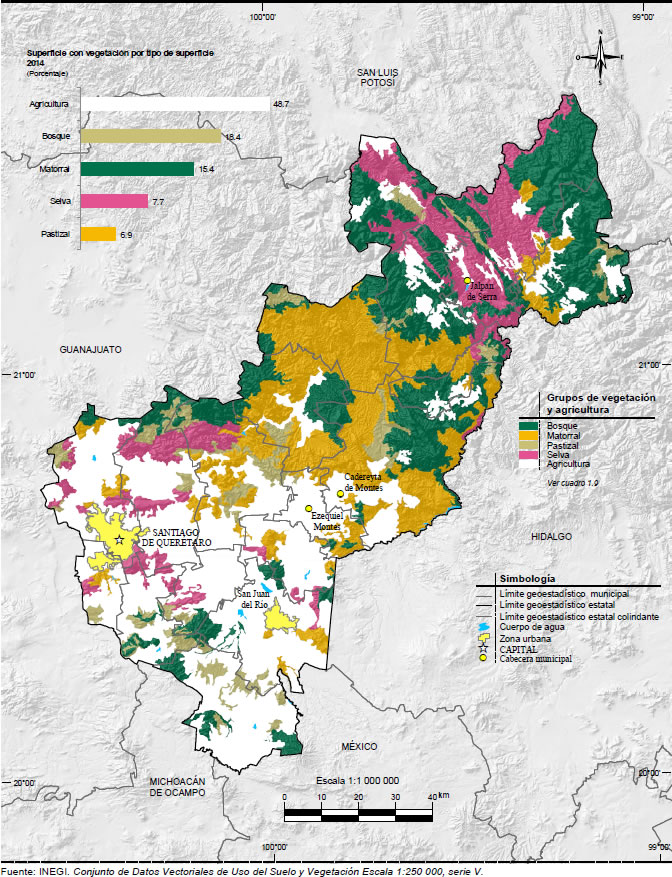 Mapa Vegetacion Querétaro