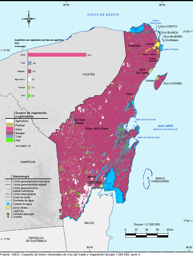 Mapa Vegetacion Quintana Roo