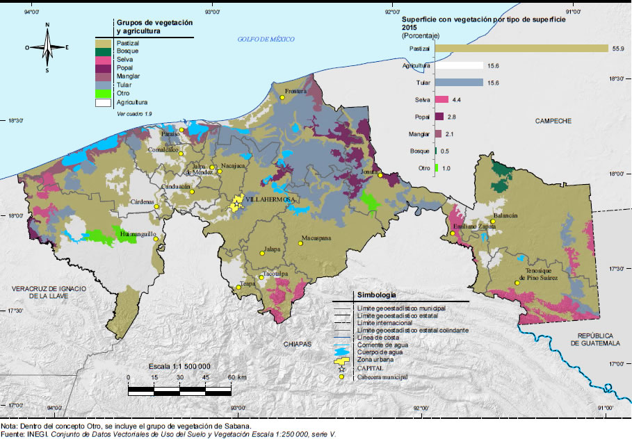Mapa Vegetacion Tabasco